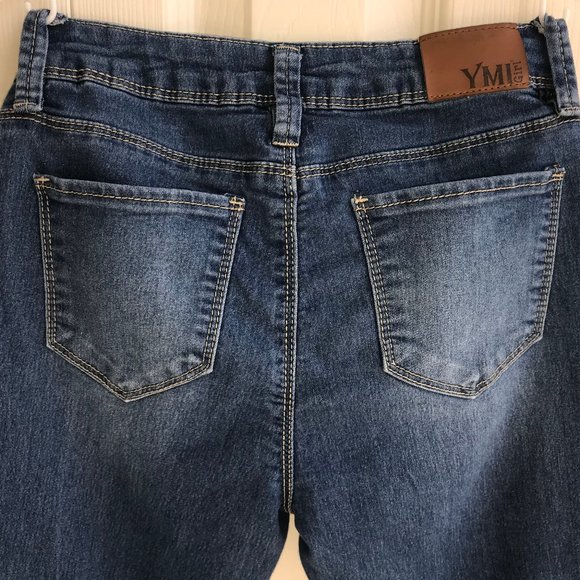 YMI Jean w/Bling Rolled Cuff Girls Size 10 - Picture 4 of 8